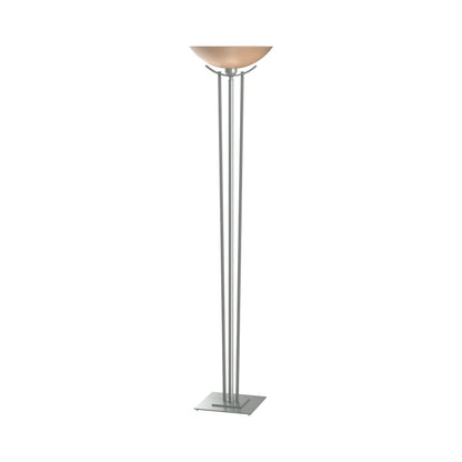 Taper Torchiere Floor Lamp in Vintage Platinum/Sand Glass.