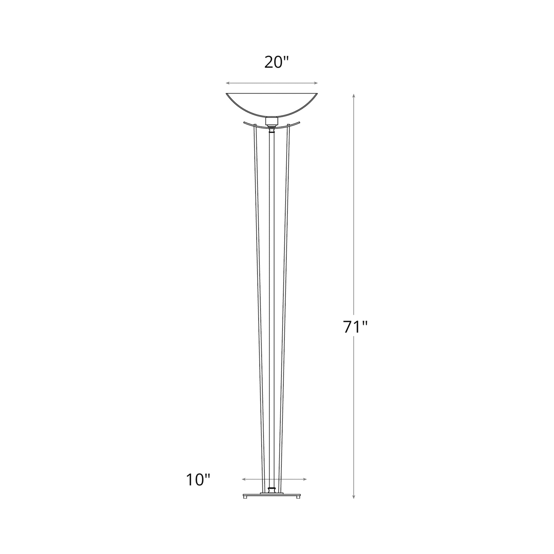Taper Torchiere Floor Lamp - line drawing.