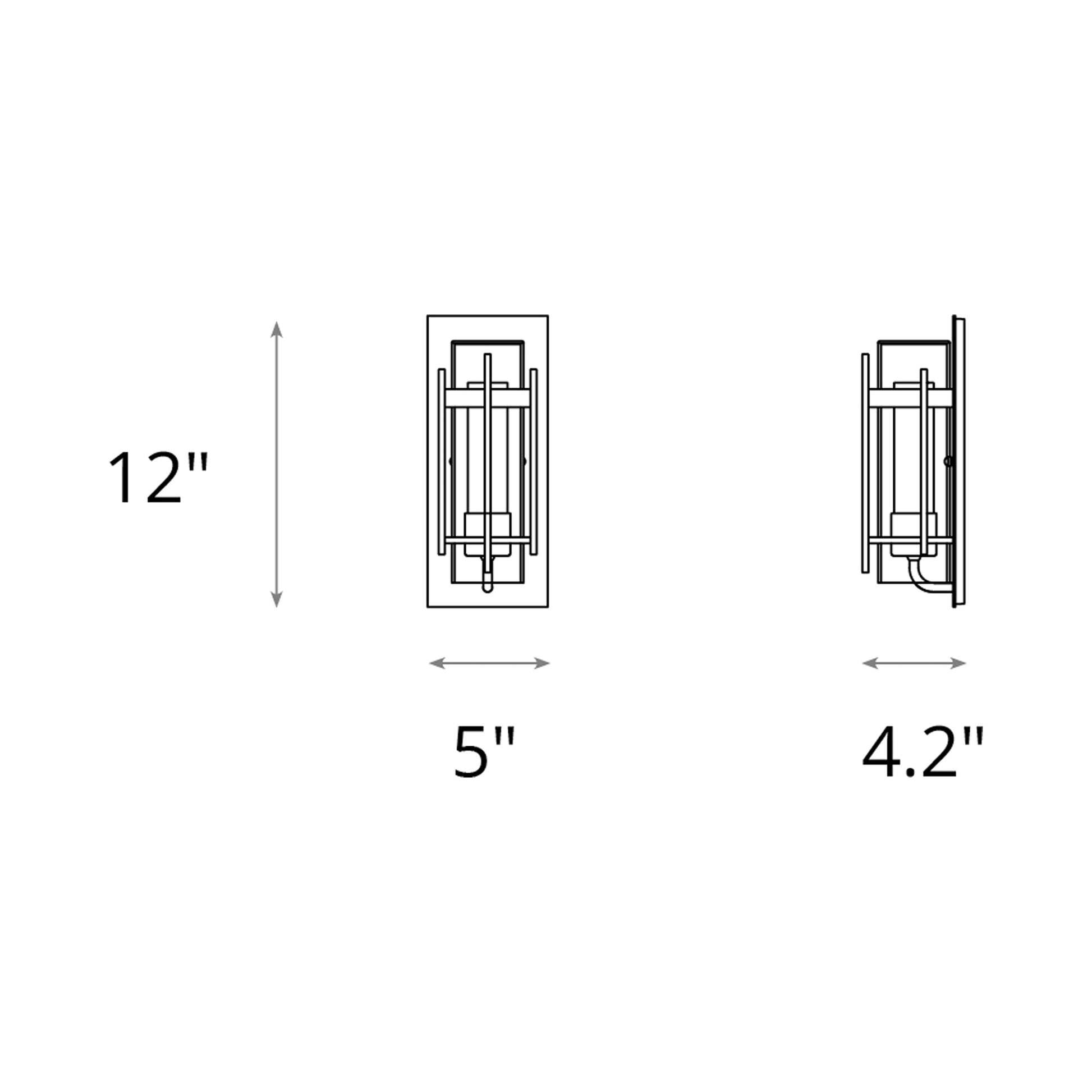 Torch Outdoor Wall Light - line drawing.
