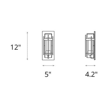 Torch Outdoor Wall Light - line drawing.