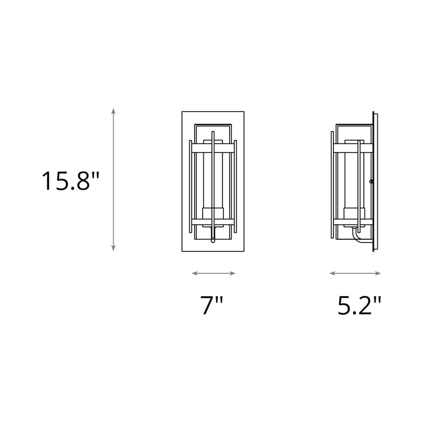 Torch Outdoor Wall Light - line drawing.
