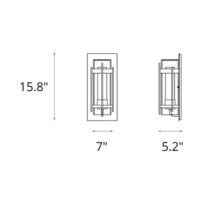 Torch Outdoor Wall Light - line drawing.