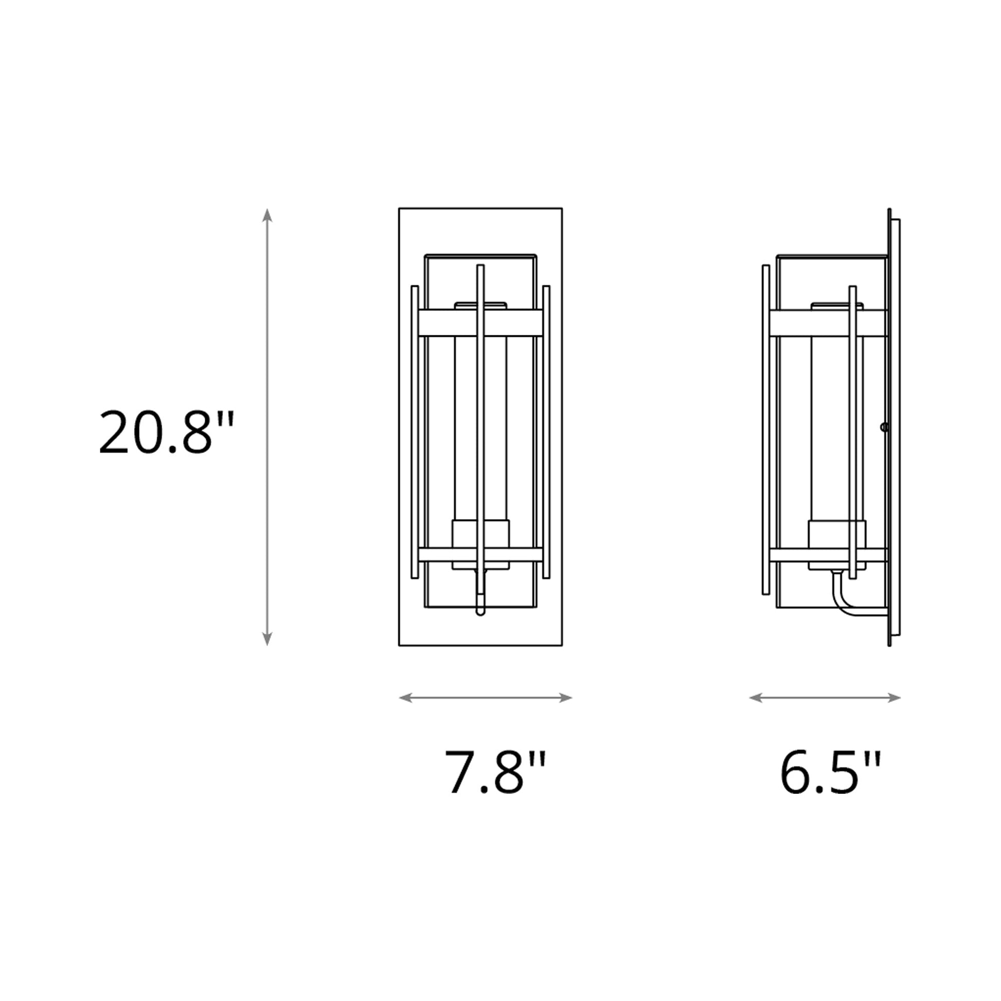Torch Outdoor Wall Light - line drawing.