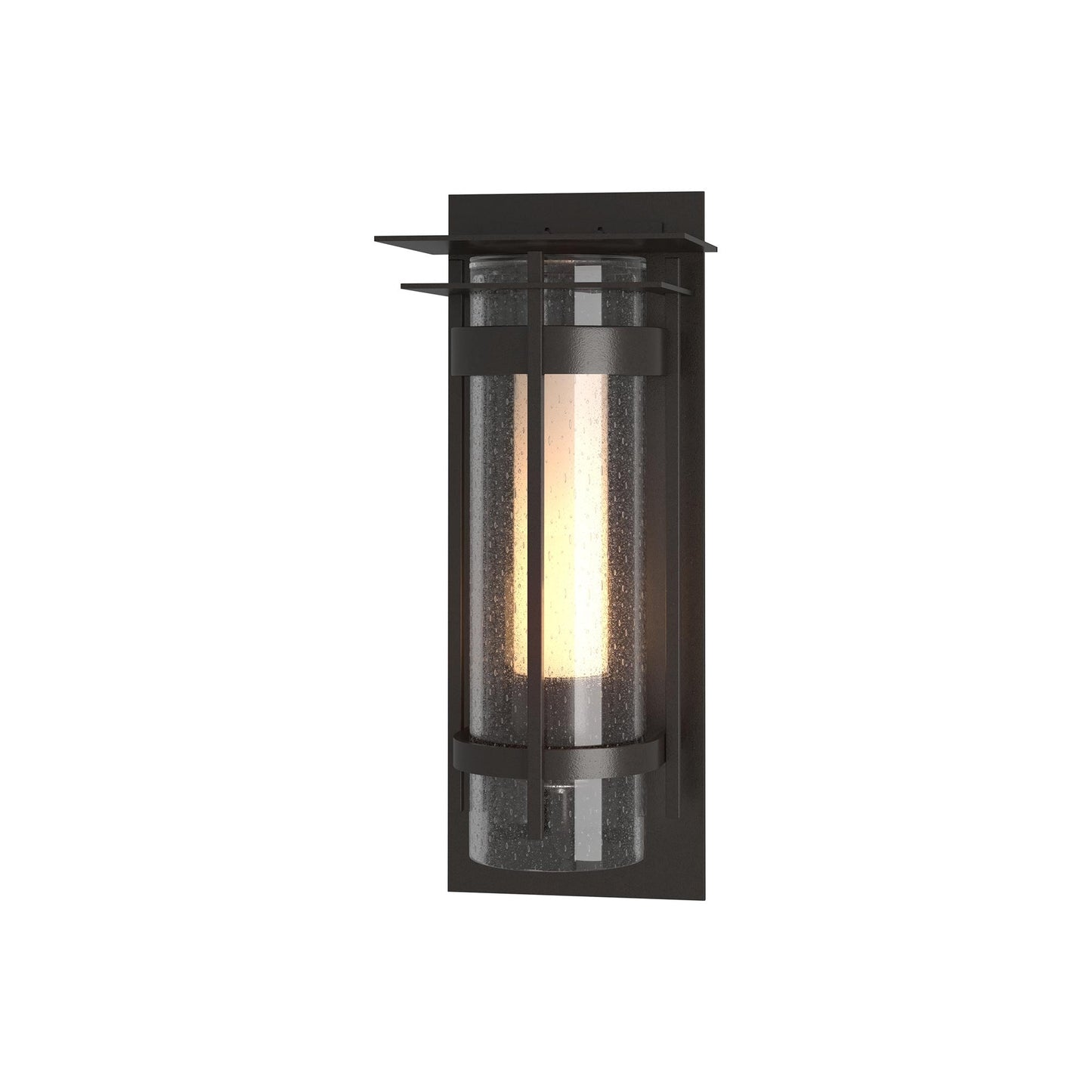 Torch Outdoor Wall Light with Top Plate in Coastal Oil Rubbed Bronze (16.2-Inch).