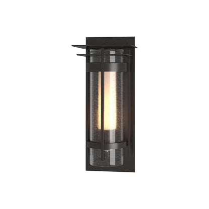 Torch Outdoor Wall Light with Top Plate in Coastal Oil Rubbed Bronze (16.2-Inch).