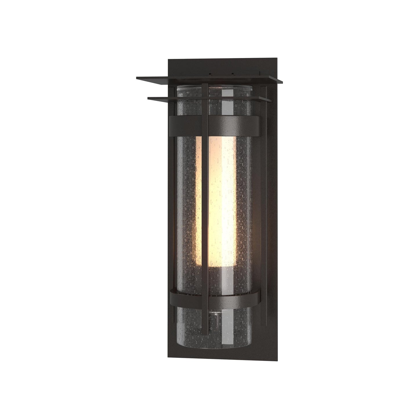 Torch Outdoor Wall Light with Top Plate in Coastal Oil Rubbed Bronze (20.3-Inch).
