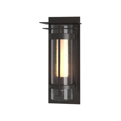 Torch Outdoor Wall Light with Top Plate in Coastal Oil Rubbed Bronze (20.3-Inch).