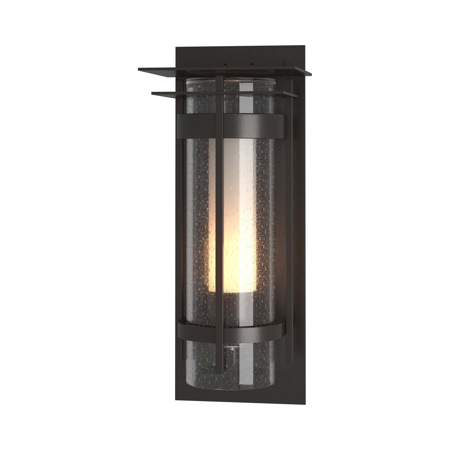 Torch Outdoor Wall Light with Top Plate in Coastal Oil Rubbed Bronze (25.9-Inch).