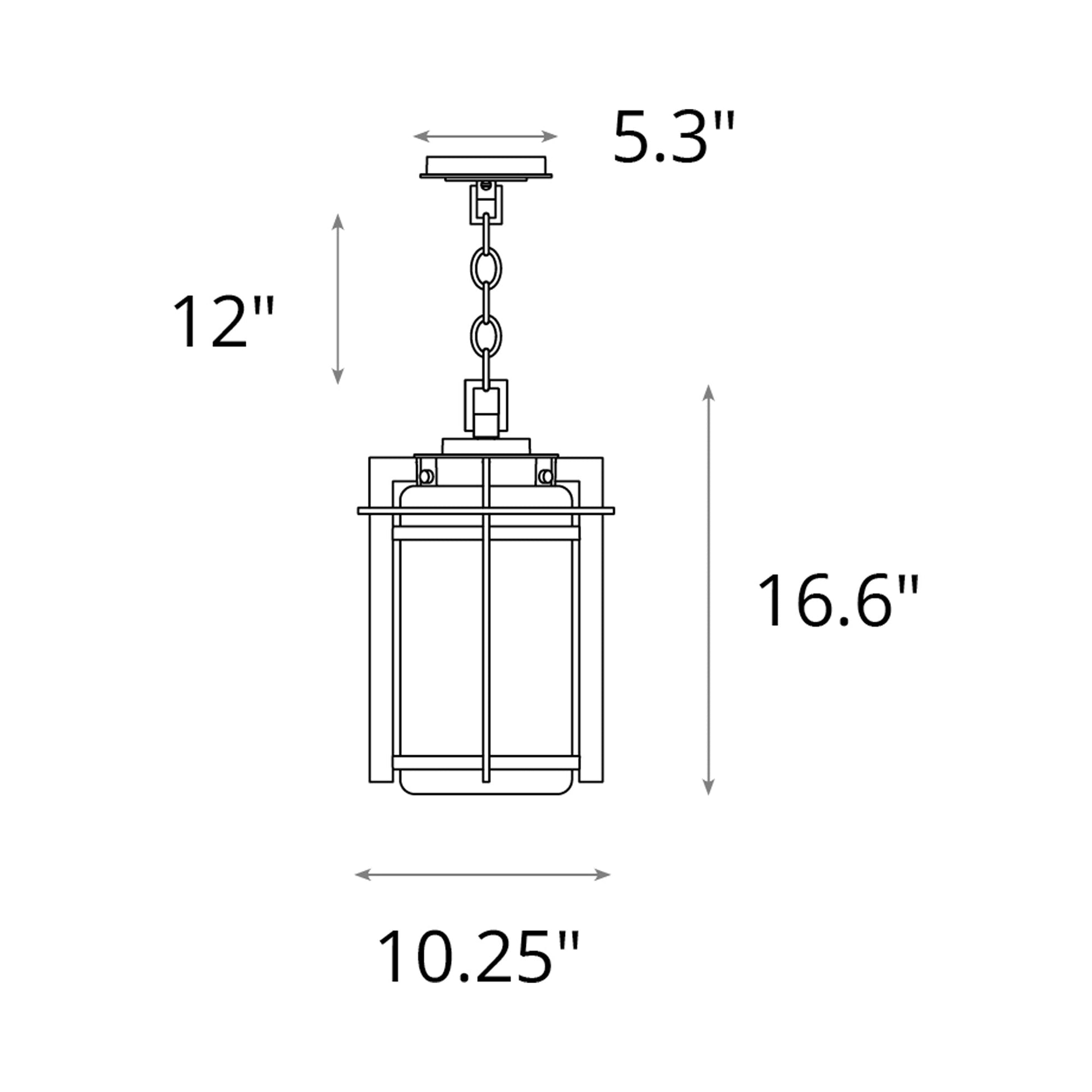 Tourou Outdoor Pendant Light - line drawing.