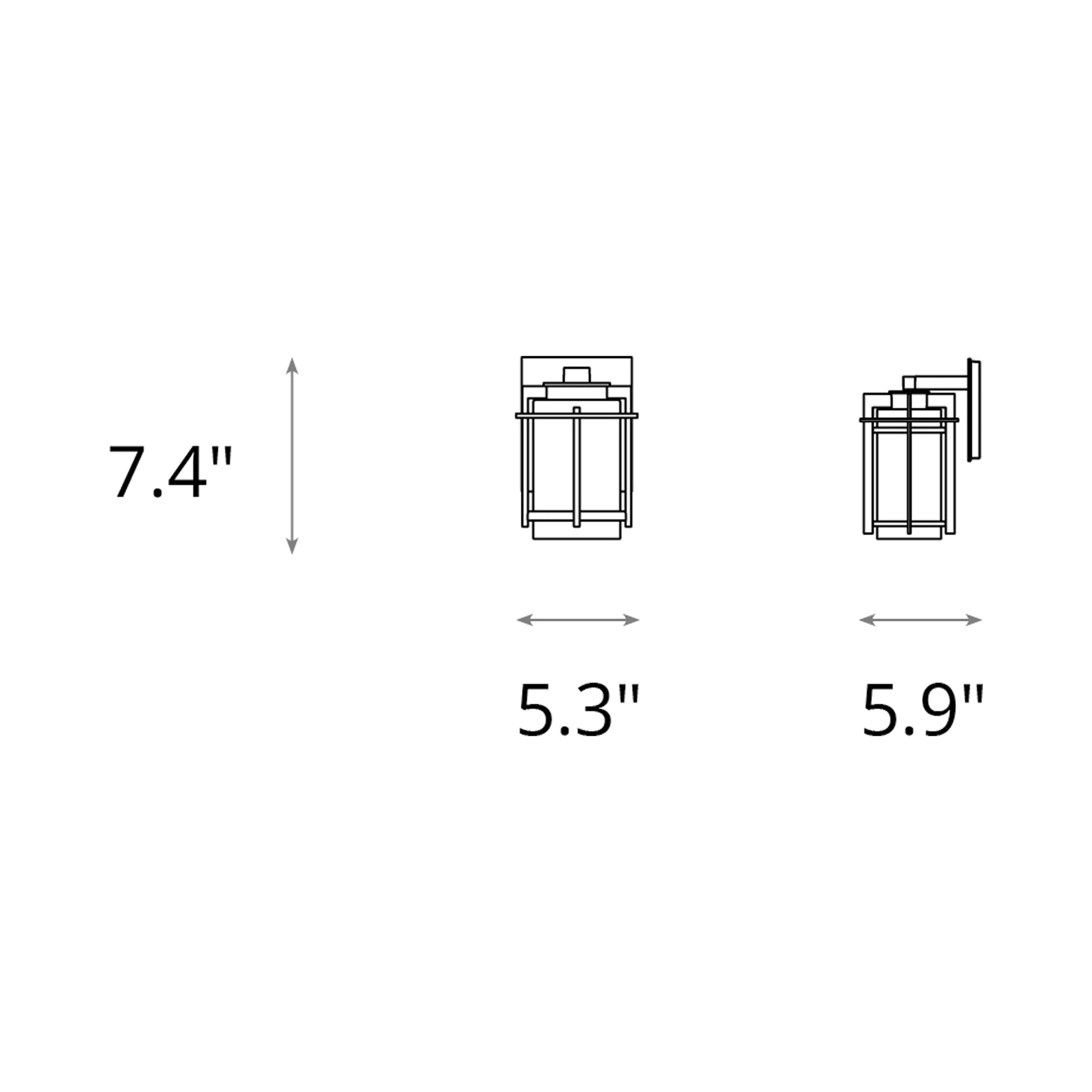 Tourou Outdoor Wall Light - line drawing.