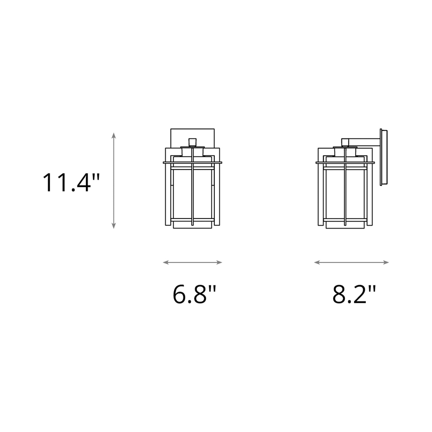 Tourou Outdoor Wall Light - line drawing.