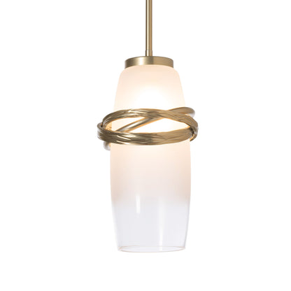 Trilogy Mini Pendant Light in Modern Brass/Modern Brass (Frost with Clear Glass).