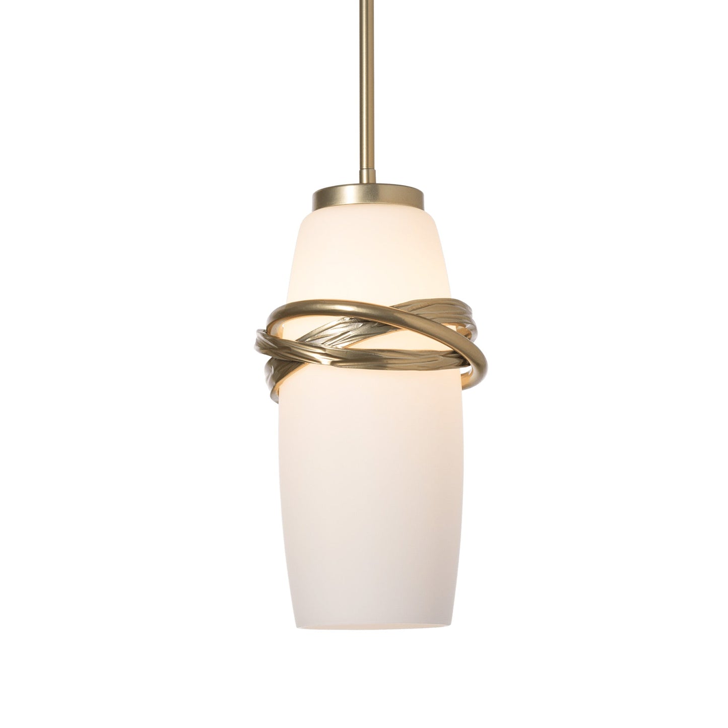 Trilogy Mini Pendant Light in Modern Brass/Modern Brass (Opal Glass).