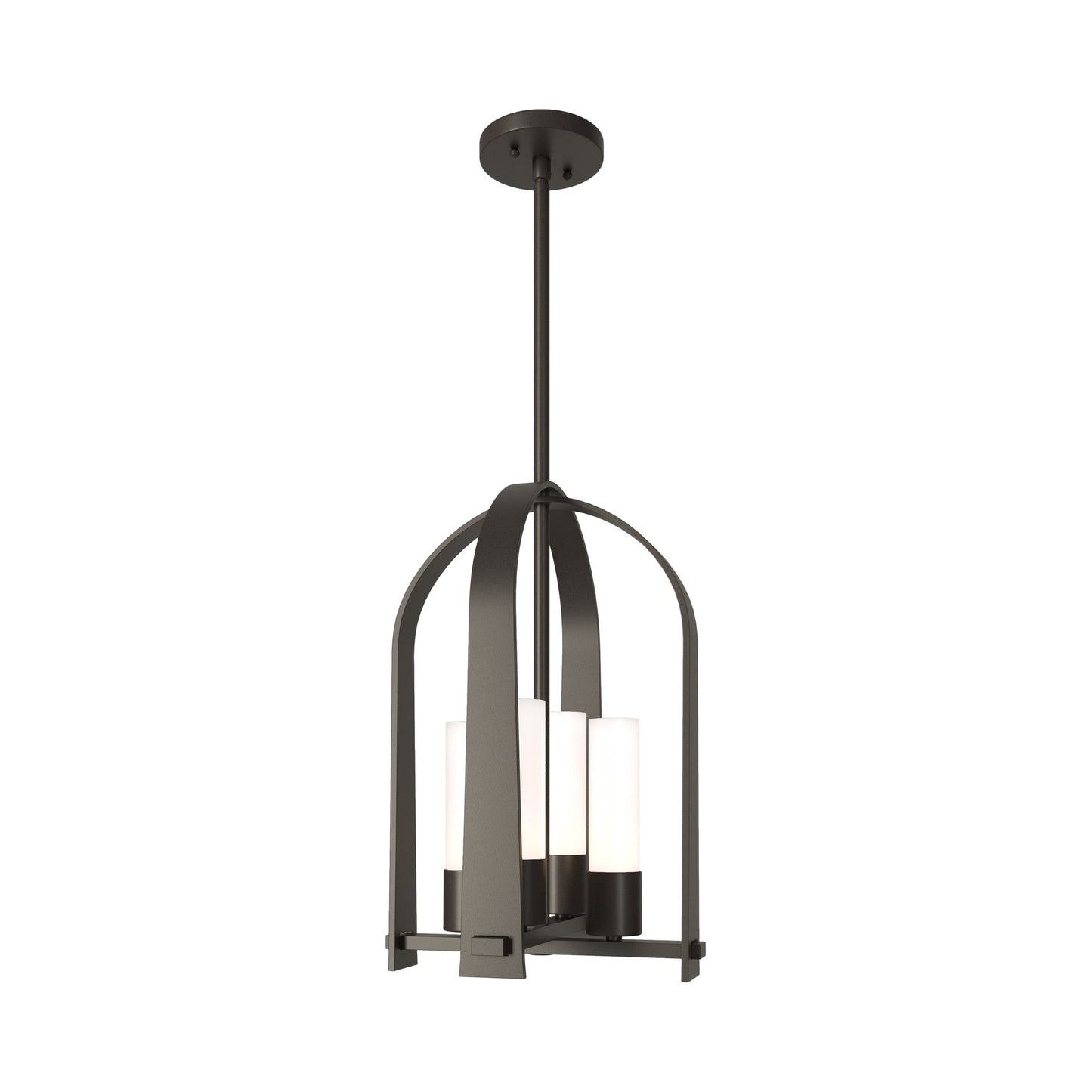 Triomphe Outdoor Pendant Light in Coastal Dark Smoke/Opal Glass.