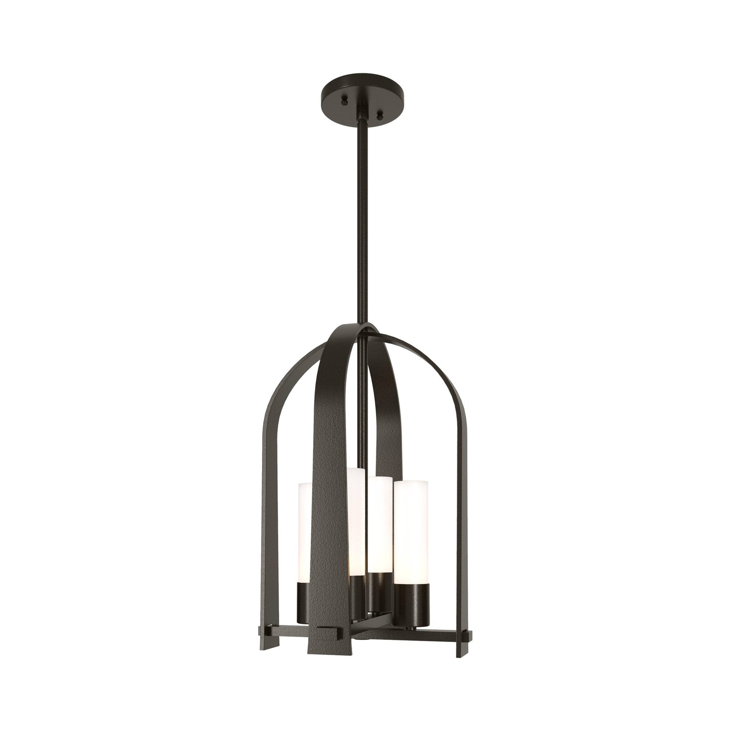 Triomphe Outdoor Pendant Light in Oil Rubbed Bronze/Opal Glass.