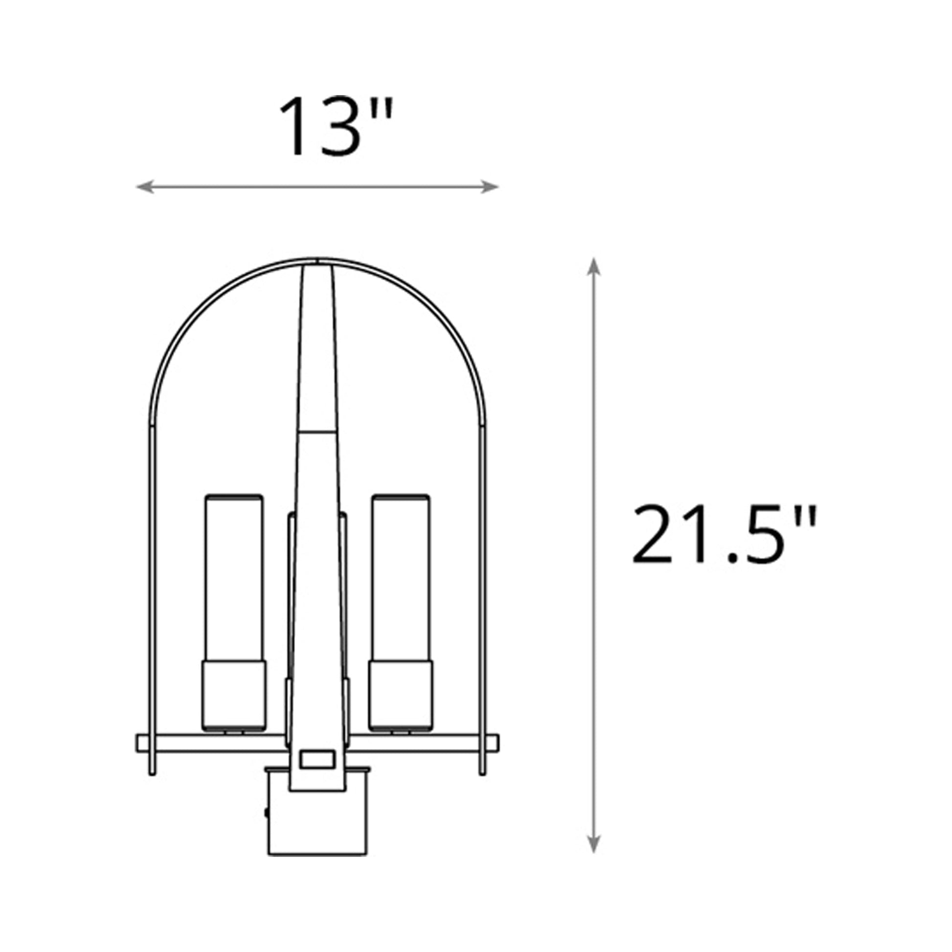 Triomphe Outdoor Post Light - line drawing.