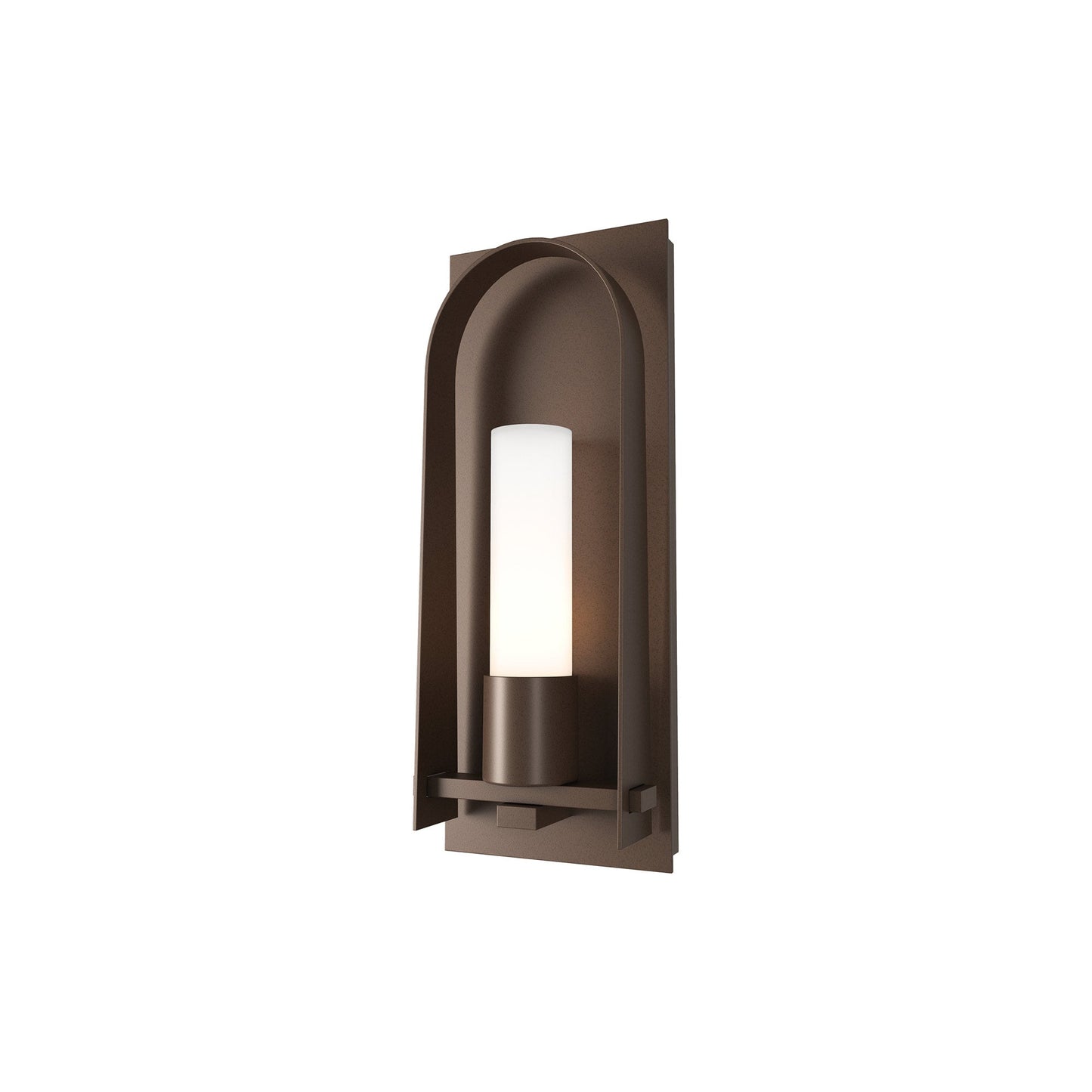 Triomphe Outdoor Wall Light in Coastal Bronze/Opal Glass (16-Inch).
