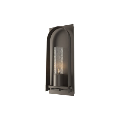 Triomphe Outdoor Wall Light in Coastal Dark Smoke/Seeded Clear Glass (16-Inch).