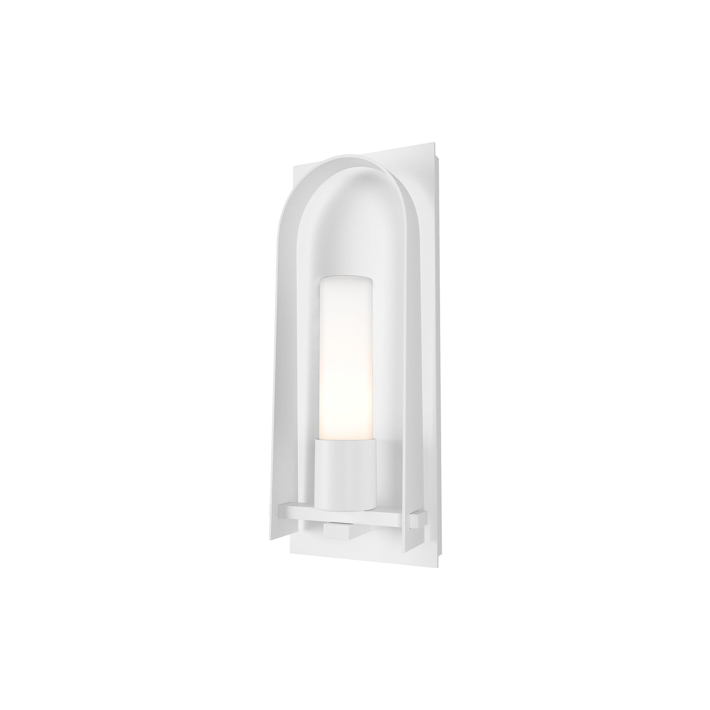 Triomphe Outdoor Wall Light in Coastal White/Opal Glass (16-Inch).