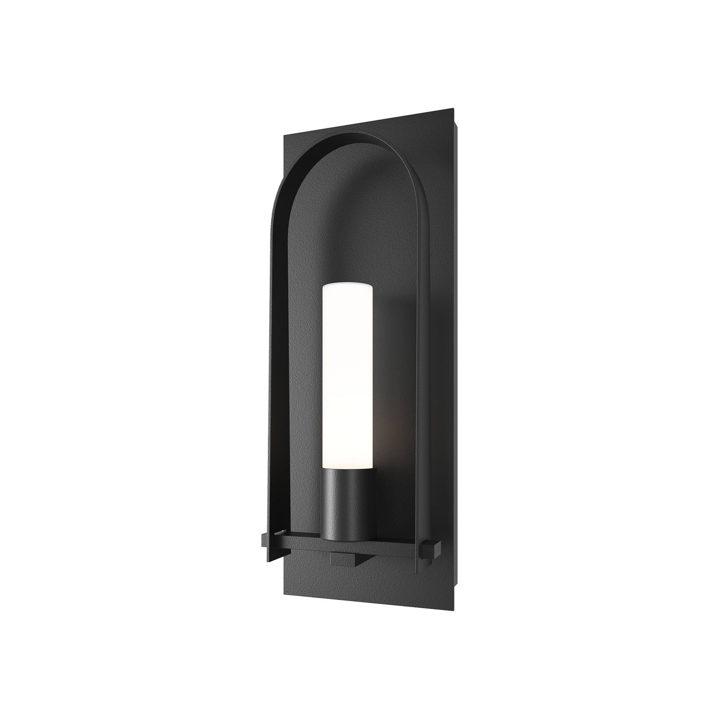 Triomphe Outdoor Wall Light in Coastal Black/Opal Glass (24-Inch).