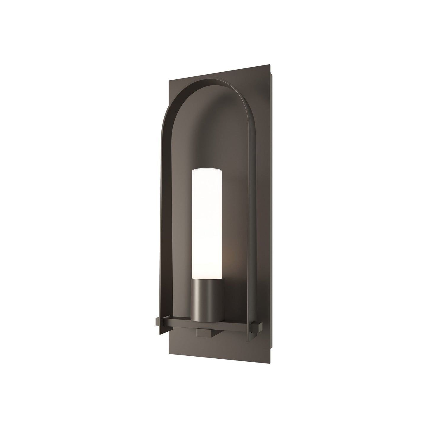 Triomphe Outdoor Wall Light in Coastal Dark Smoke/Opal Glass (24-Inch).