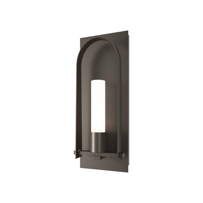 Triomphe Outdoor Wall Light in Coastal Dark Smoke/Opal Glass (24-Inch).