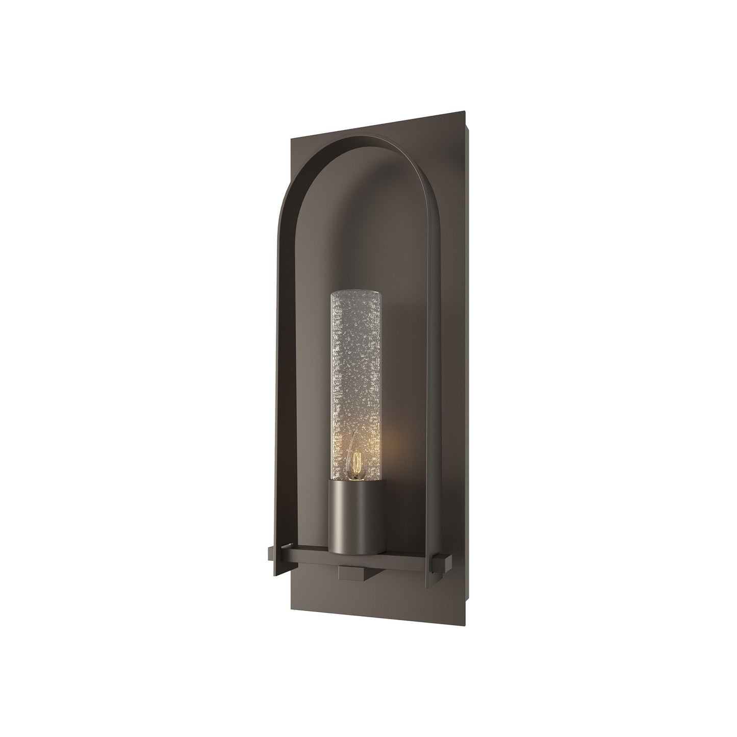 Triomphe Outdoor Wall Light in Coastal Dark Smoke/Seeded Clear Glass (24-Inch).