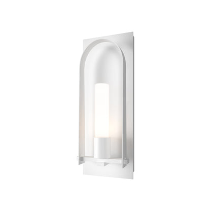 Triomphe Outdoor Wall Light in Coastal White/Opal Glass (24-Inch).