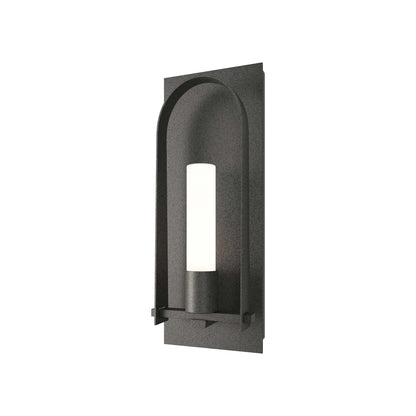 Triomphe Outdoor Wall Light in Natural Iron/Opal Glass (24-Inch).