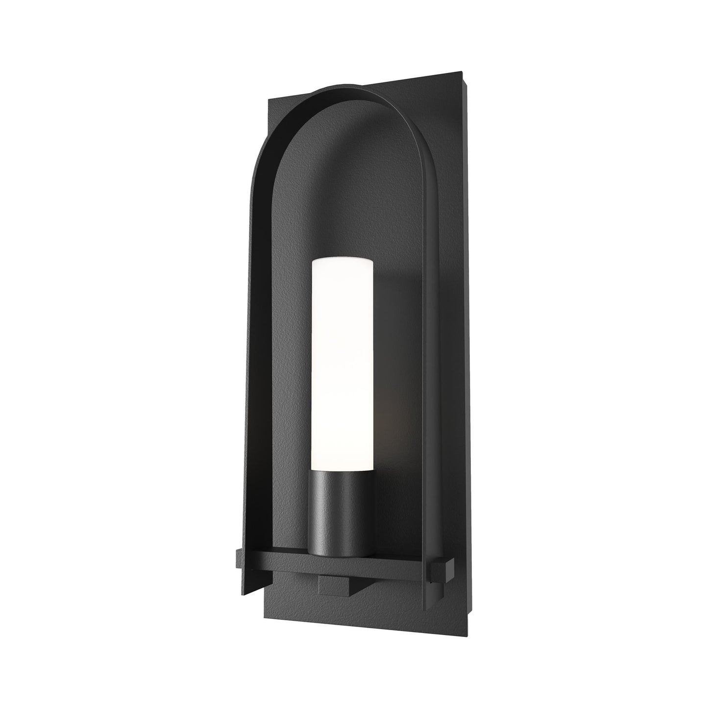 Triomphe Outdoor Wall Light in Coastal Black/Opal Glass (27.2-Inch).