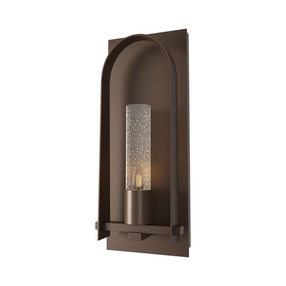 Triomphe Outdoor Wall Light in Coastal Bronze/Seeded Clear Glass (27.2-Inch).