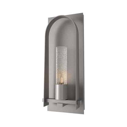 Triomphe Outdoor Wall Light in Coastal Burnished Steel/Seeded Clear Glass (27.2-Inch).