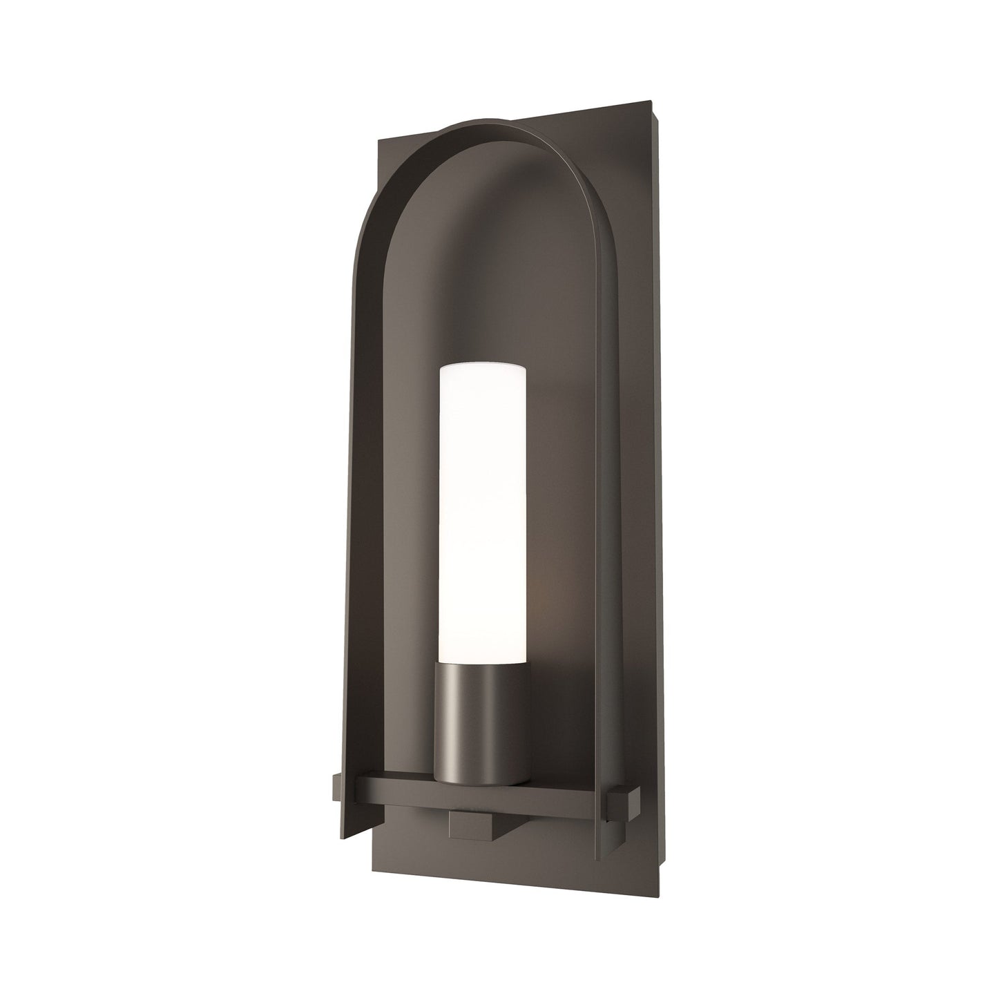 Triomphe Outdoor Wall Light in Coastal Dark Smoke/Opal Glass (27.2-Inch).