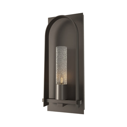 Triomphe Outdoor Wall Light in Coastal Dark Smoke/Seeded Clear Glass (27.2-Inch).