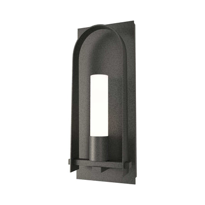 Triomphe Outdoor Wall Light in Natural Iron/Opal Glass (27.2-Inch).
