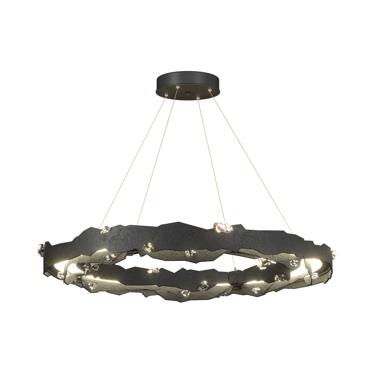 Trove LED Circular Pendant Light in Black.