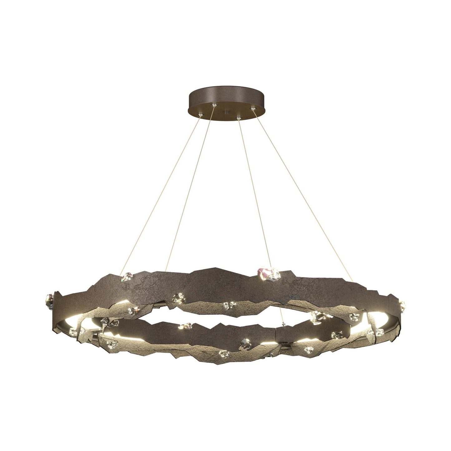 Trove LED Circular Pendant Light in Bronze.