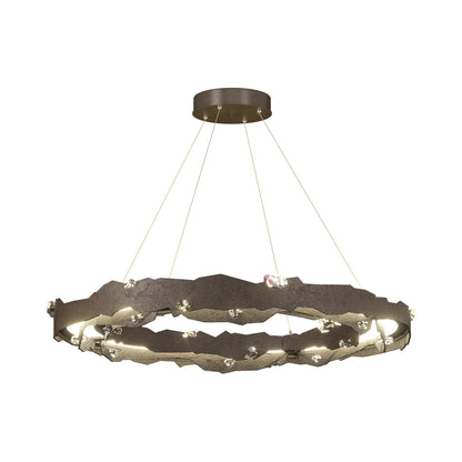 Trove LED Circular Pendant Light in Bronze.