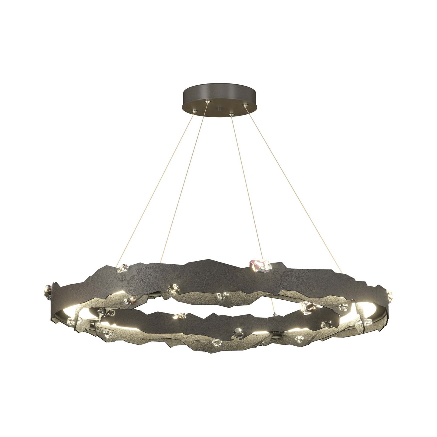 Trove LED Circular Pendant Light in Dark Smoke.