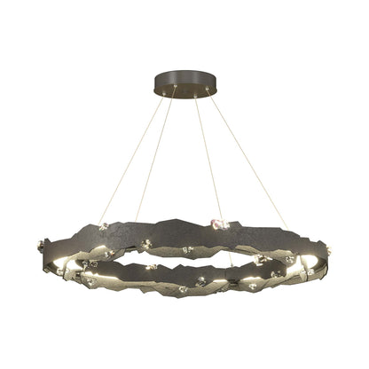 Trove LED Circular Pendant Light in Dark Smoke.