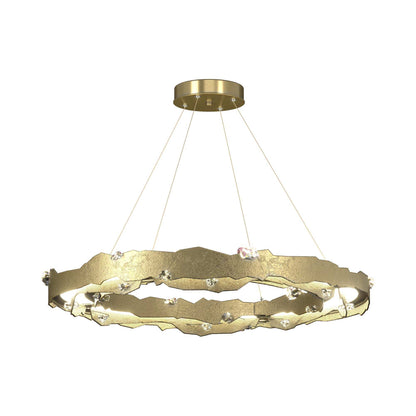 Trove LED Circular Pendant Light in Modern Brass.