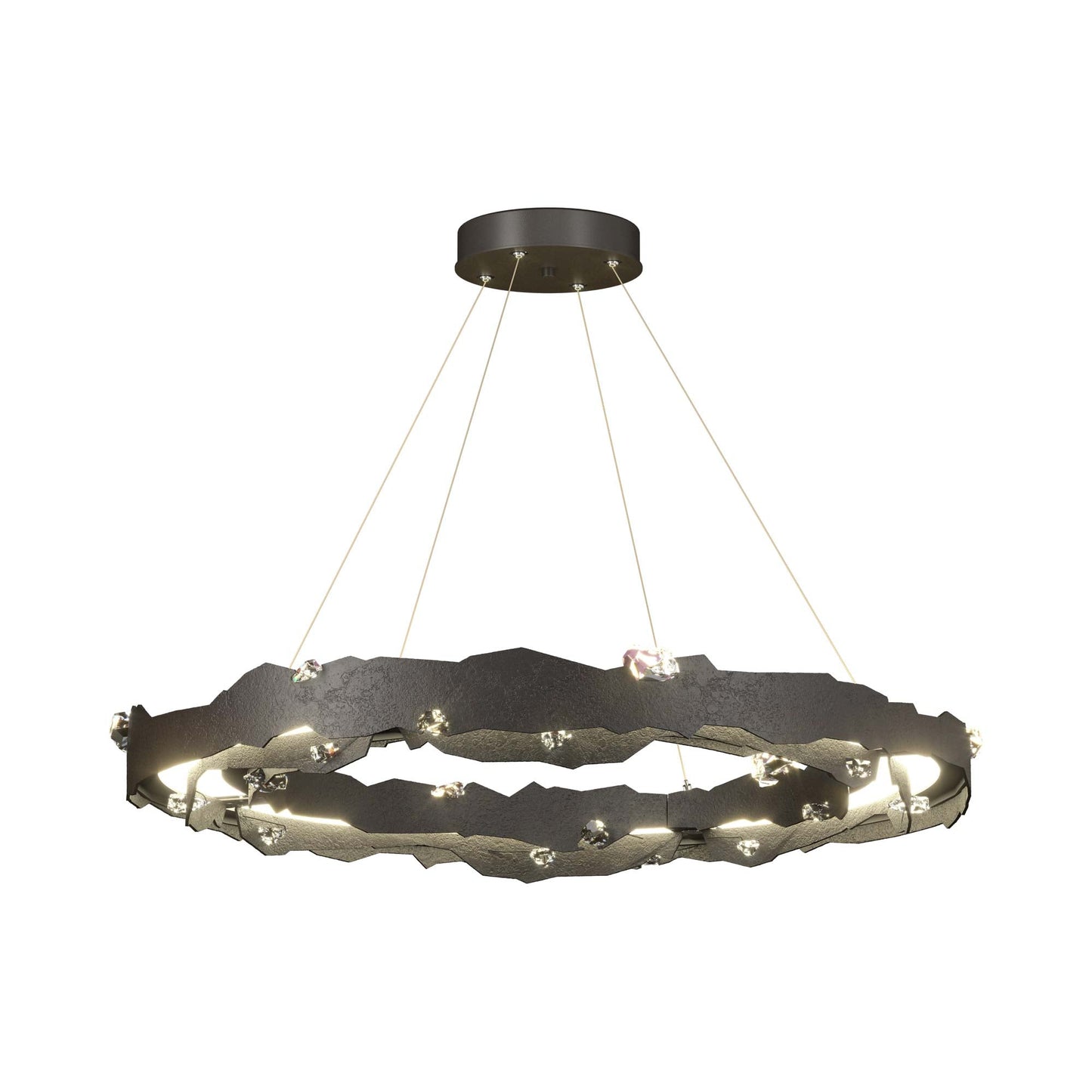 Trove LED Circular Pendant Light in Oil Rubbed Bronze.