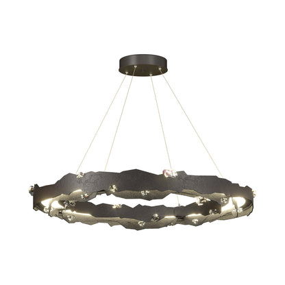 Trove LED Circular Pendant Light in Oil Rubbed Bronze.