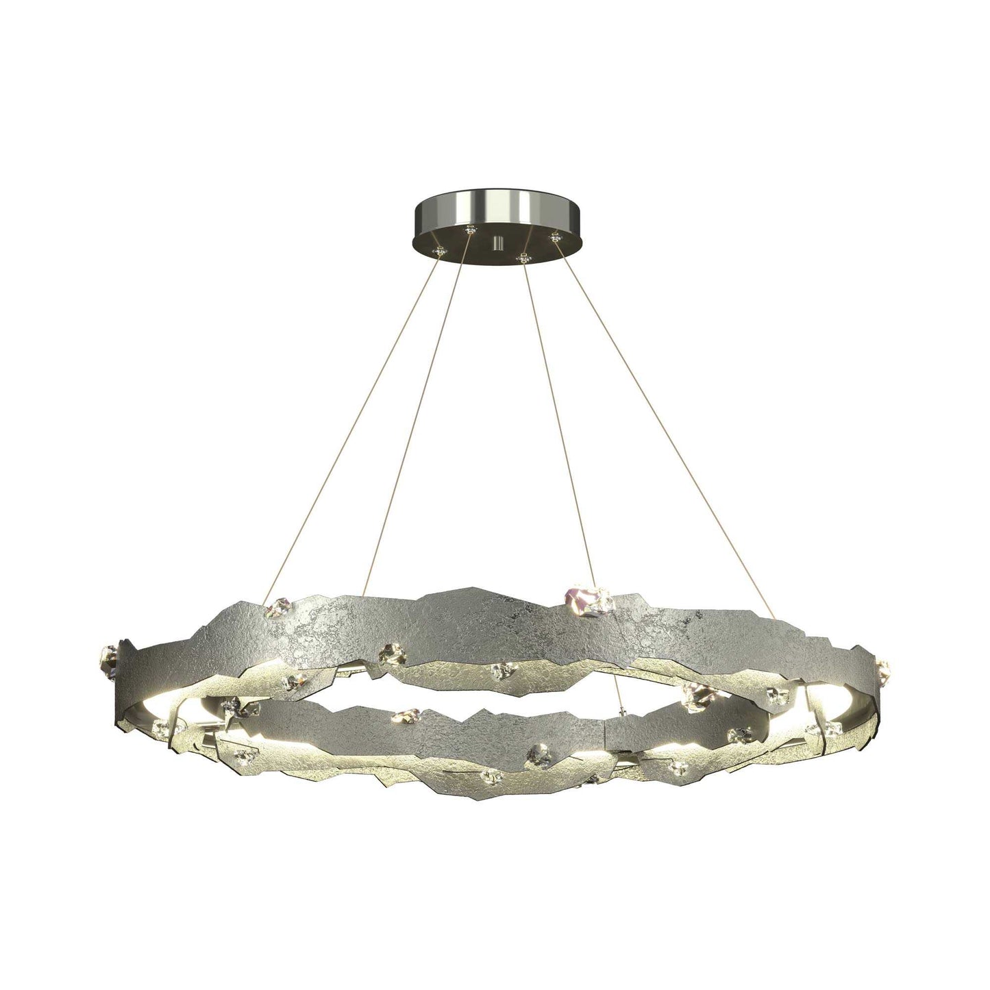 Trove LED Circular Pendant Light in Sterling.
