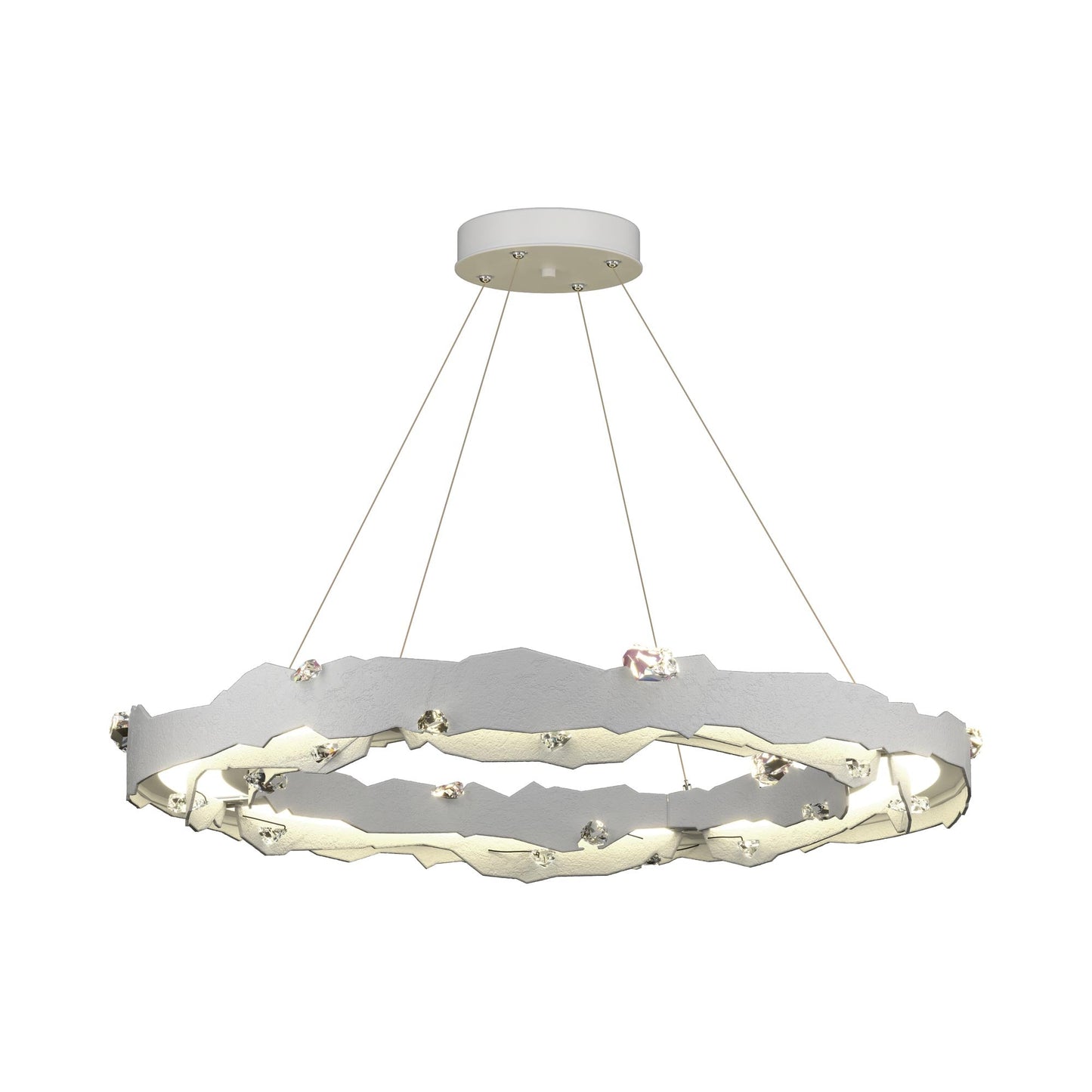 Trove LED Circular Pendant Light in White.