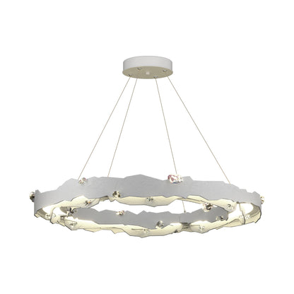 Trove LED Circular Pendant Light in White.