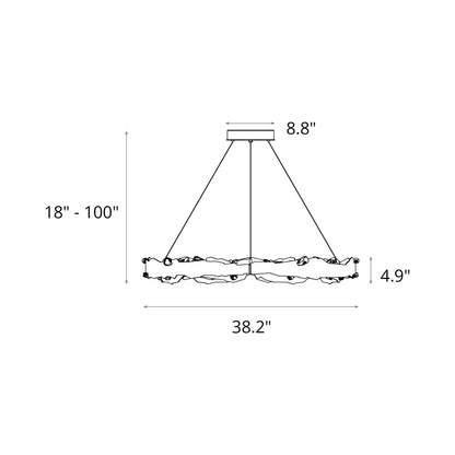 Trove LED Circular Pendant Light - line drawing.