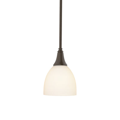 Trumpet Mini Pendant Light in Bronze/Opal Glass.