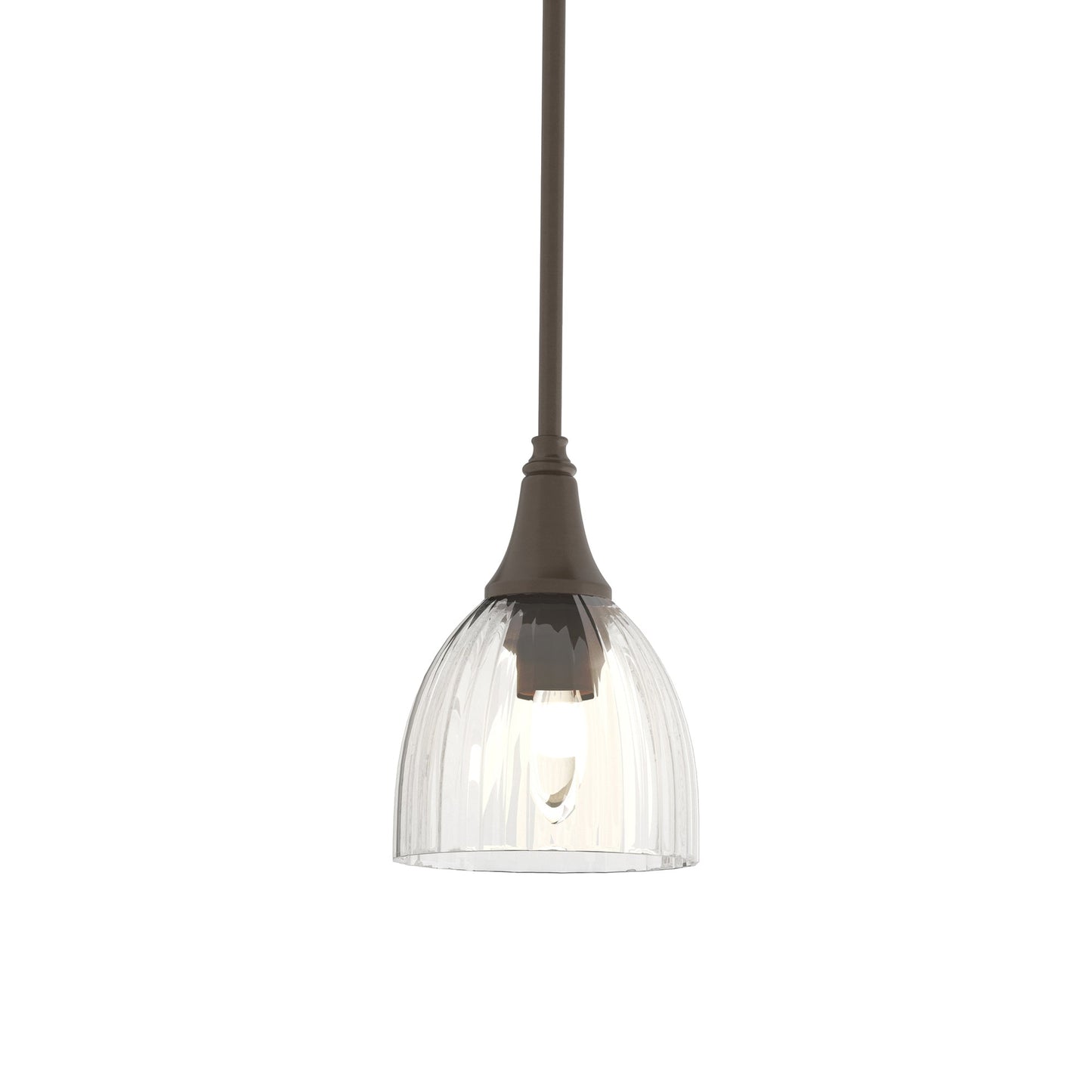 Trumpet Mini Pendant Light in Bronze/Water Glass.