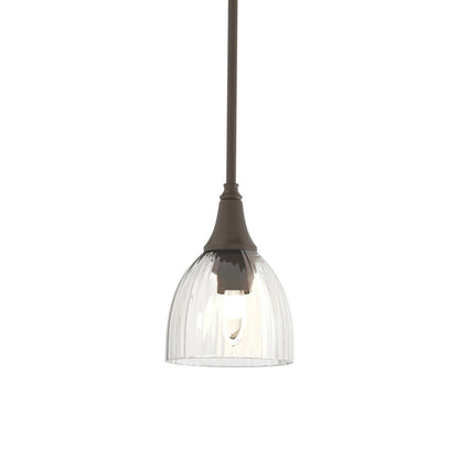 Trumpet Mini Pendant Light in Bronze/Water Glass.